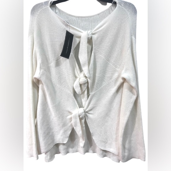 NWT! Moon & Madison Off White Tie-Back Sweater Womens Size Large - Picture 3 of 6